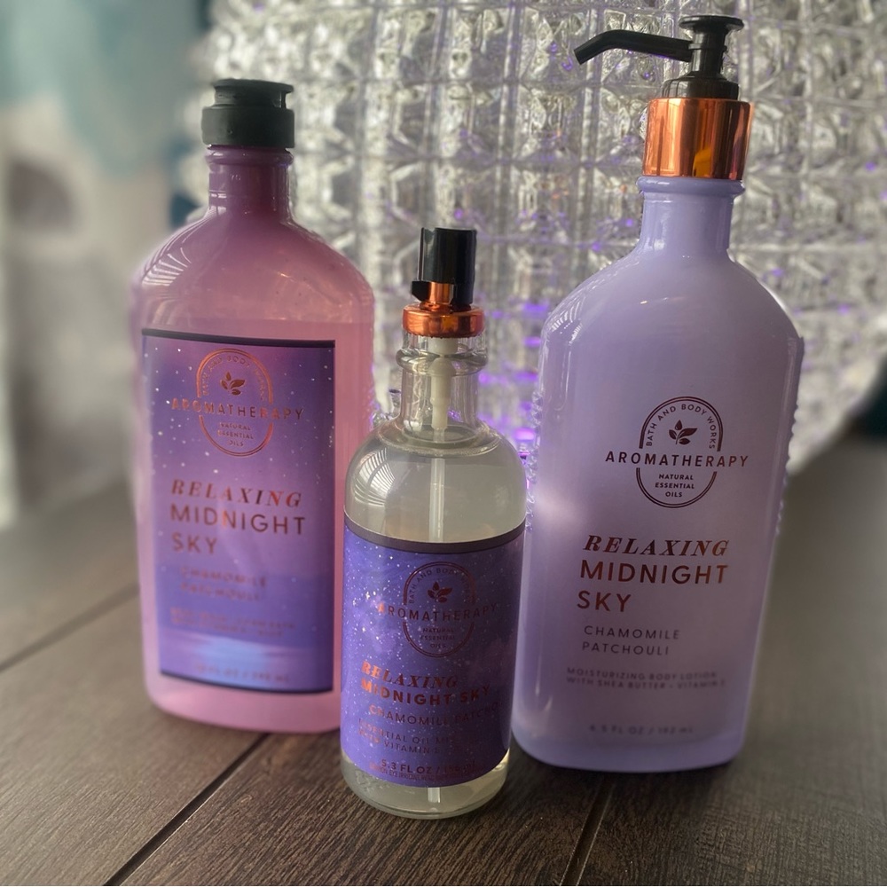 Bath & Body Works AROMA Relaxing Midnight Sky Chamomile Patchouli Lot of 3